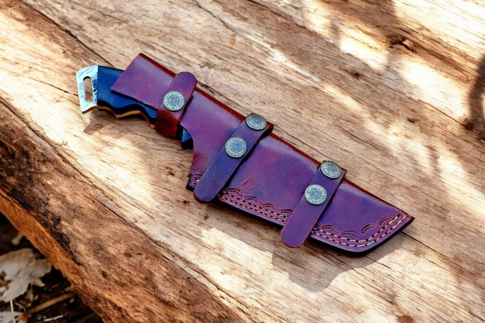 Handmade Damascus Tanto Hunting Knife with Micarta Handle by Damascus Knife Store, Damascus knife detail photo 2