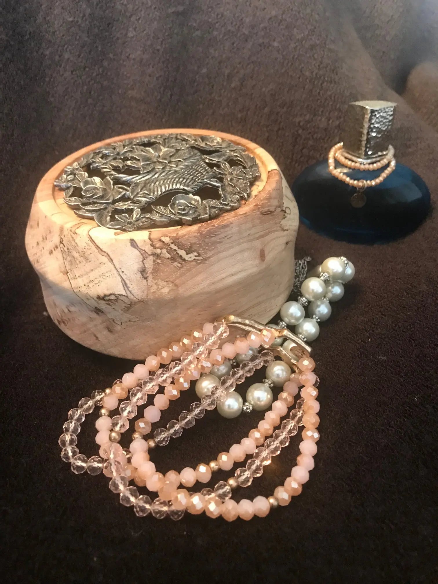 Handmade Spalted Pecan Wood Treasure Box with Bouquet Lid – Wooden Jewelry Box & Keepsake Gift Paw Paw’s Woodshop of Mississippi