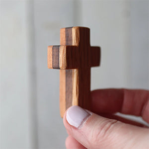 Handmade Wooden Pocket Crosses by Dennehey Design Co., gift giving detail photo 6