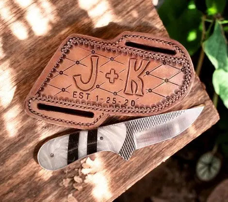 Handmade Working Cowboy Knife with Epoxy Resin Handle by Damascus Knife Store, Damascus knife main product photo
