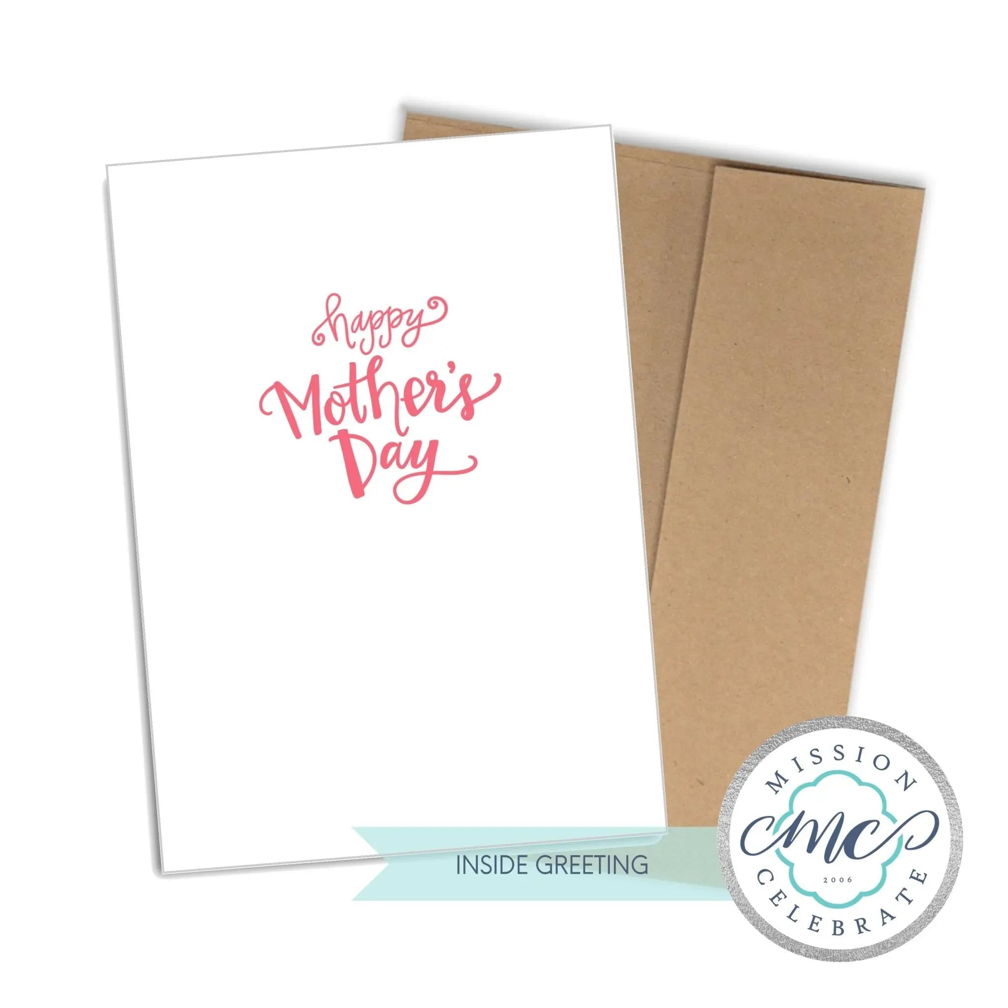 Happy Mother's Day Card: Hand-drawn art greeting card with envelope, Mississippi artist Leslie Gonce design.
