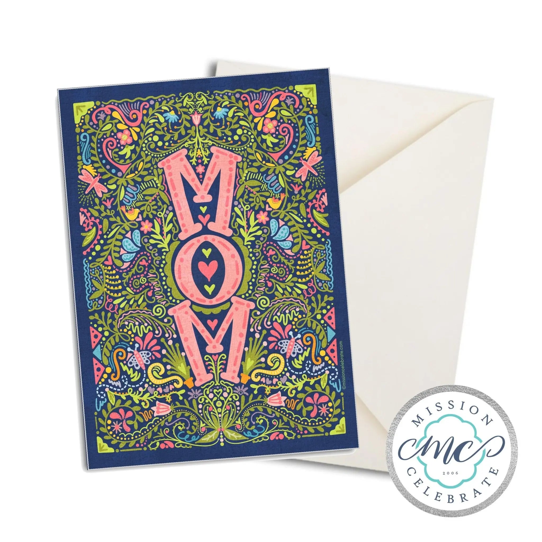 Handmade Floral MOM Mother's Day Card | Colorful Art Greeting Card by Main Street Collective