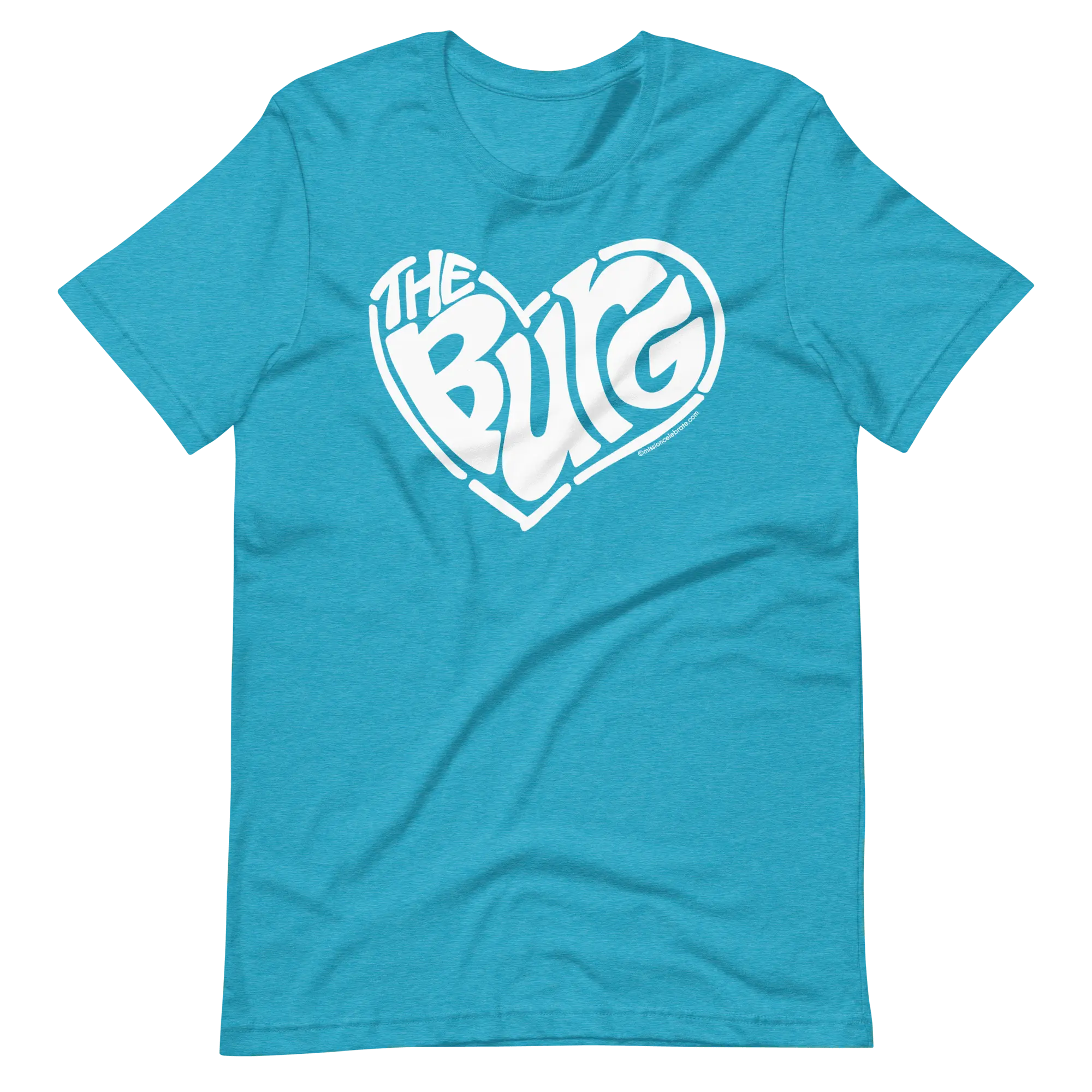 Hattiesburg The Hub City "The Burg" Handlettered Heart Art by © Leslie Gonce Bella+Canvas Short Sleeve Tee (MISSISSIPPI) Mission Celebrate