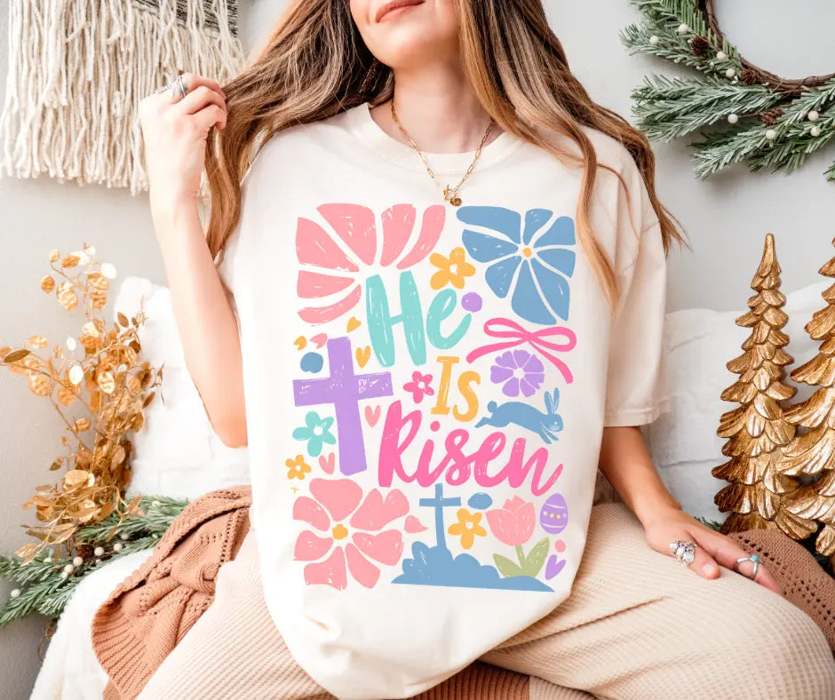 He is Risen Retro Easter Shirt Southern Backroad Tees LLC
