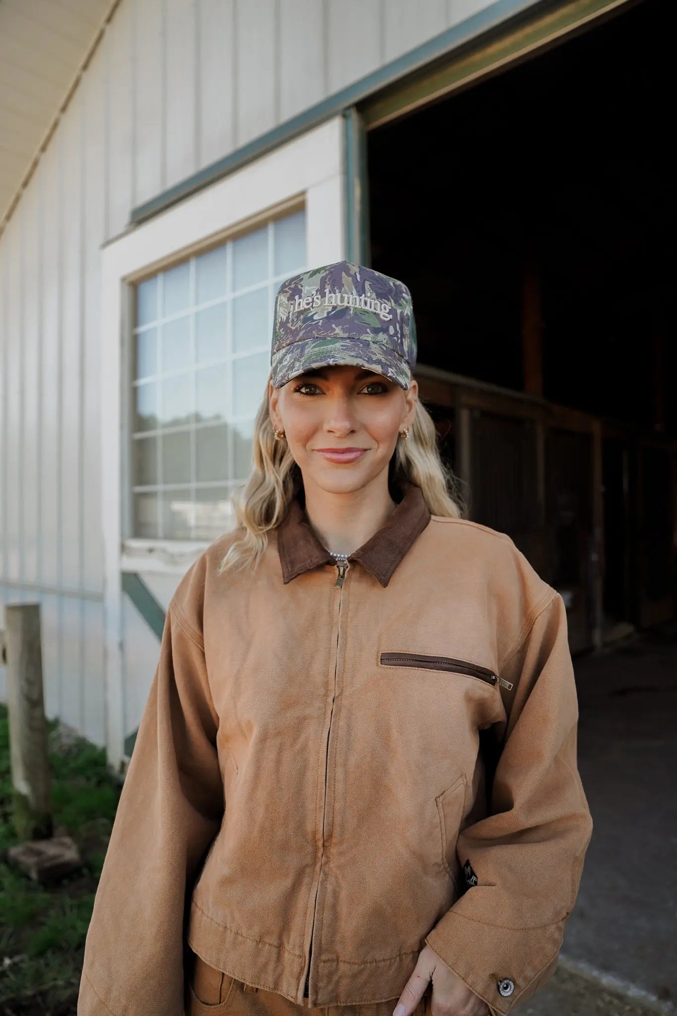 He's Hunting - Camo Vintage Trucker Hat KenzKustomz