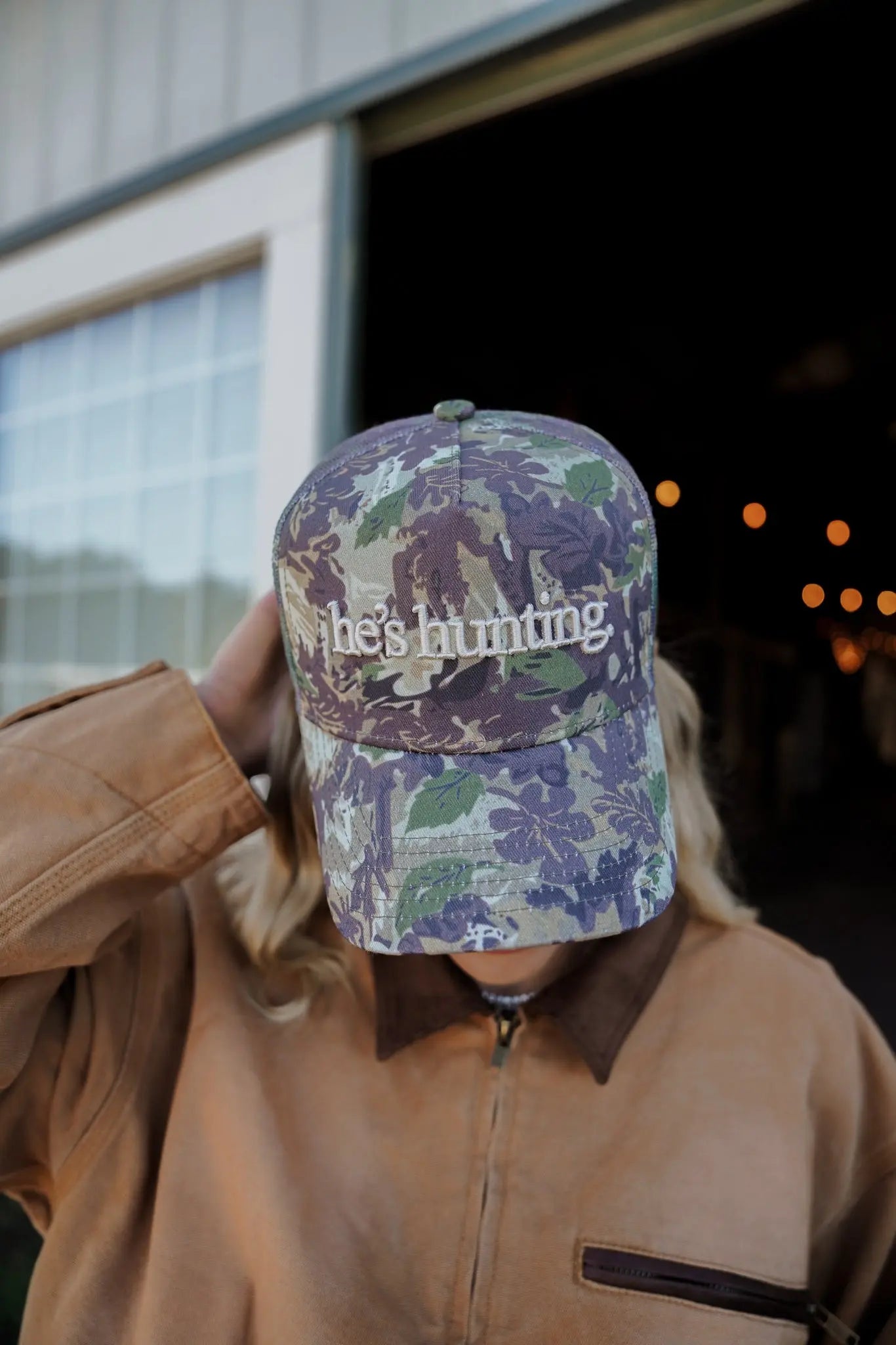 He's Hunting - Camo Vintage Trucker Hat KenzKustomz