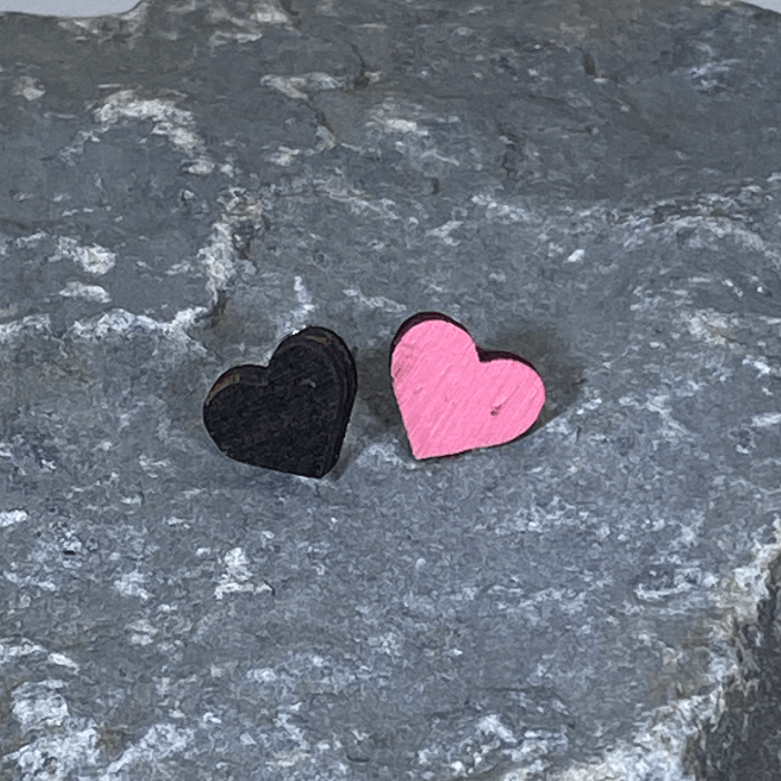 Heart Wooden Stud Earrings | Cute Everyday Jewelry