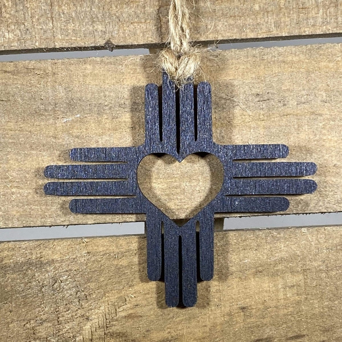 Heart Zia Wooden Christmas Ornament | Southwest Holiday Decor