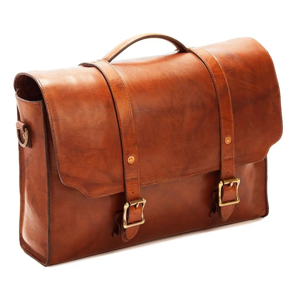 Heritage Leather Briefcase by Mission Mercantile Leather Goods, handmade leather goods detail photo 3