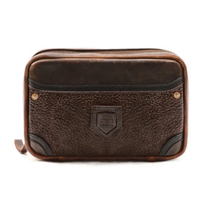 Heritage Leather "Doc" Electronics Organizer / Toiletry Kit by Mission Mercantile Leather Goods, natural skincare detail photo 2