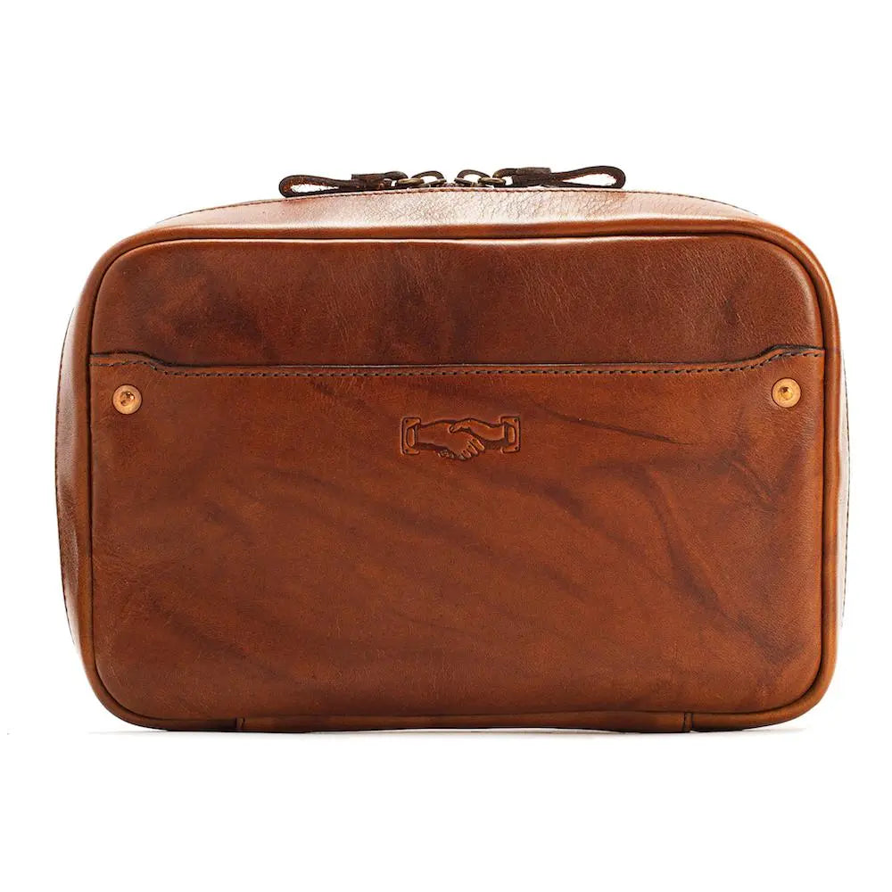 Heritage Leather "Doc" Electronics Organizer / Toiletry Kit by Mission Mercantile Leather Goods, natural skincare detail photo 10