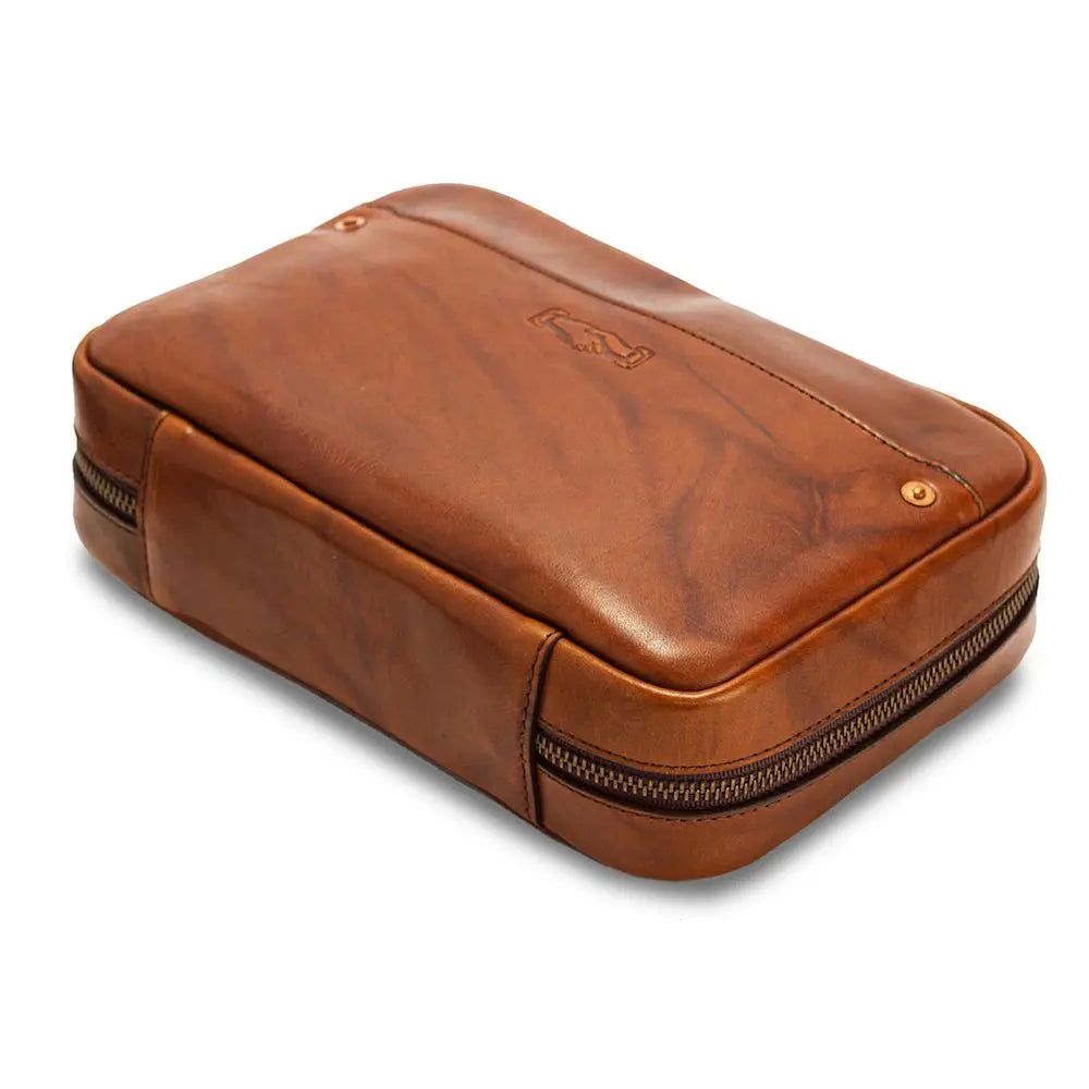Heritage Leather "Doc" Electronics Organizer / Toiletry Kit by Mission Mercantile Leather Goods, natural skincare detail photo 16