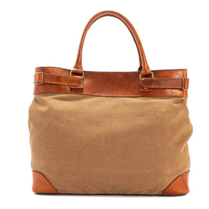 Heritage Waxed Canvas Commuter Tote by Mission Mercantile Leather Goods, handmade leather goods detail photo 2