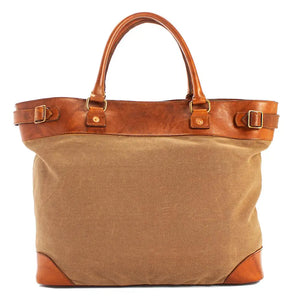 Heritage Waxed Canvas Commuter Tote by Mission Mercantile Leather Goods, handmade leather goods detail photo 5