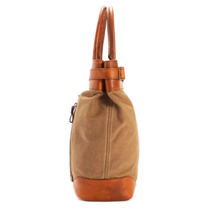 Heritage Waxed Canvas Commuter Tote by Mission Mercantile Leather Goods, handmade leather goods detail photo 7