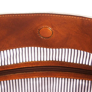 Heritage Waxed Canvas Commuter Tote by Mission Mercantile Leather Goods, handmade leather goods detail photo 11