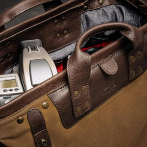 Heritage Waxed Canvas Lineman Duffle Bag Mission Mercantile Leather Goods
