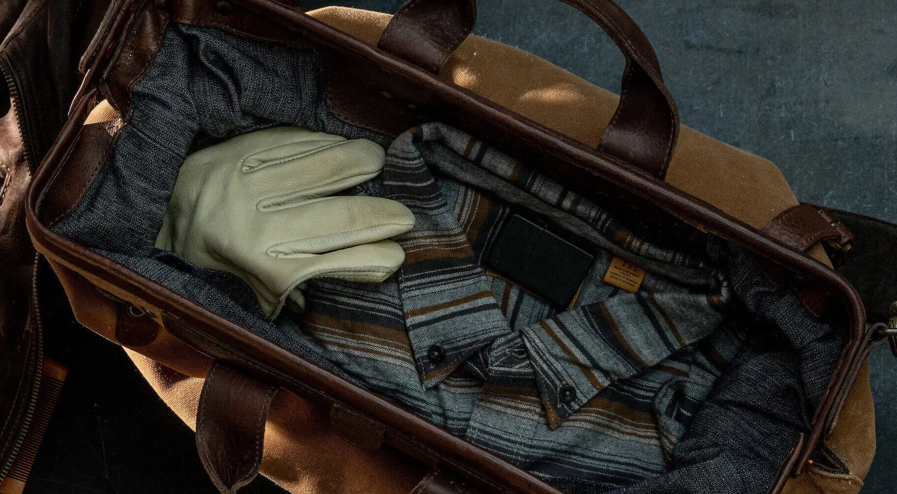Heritage Waxed Canvas Lineman Duffle Bag Mission Mercantile Leather Goods