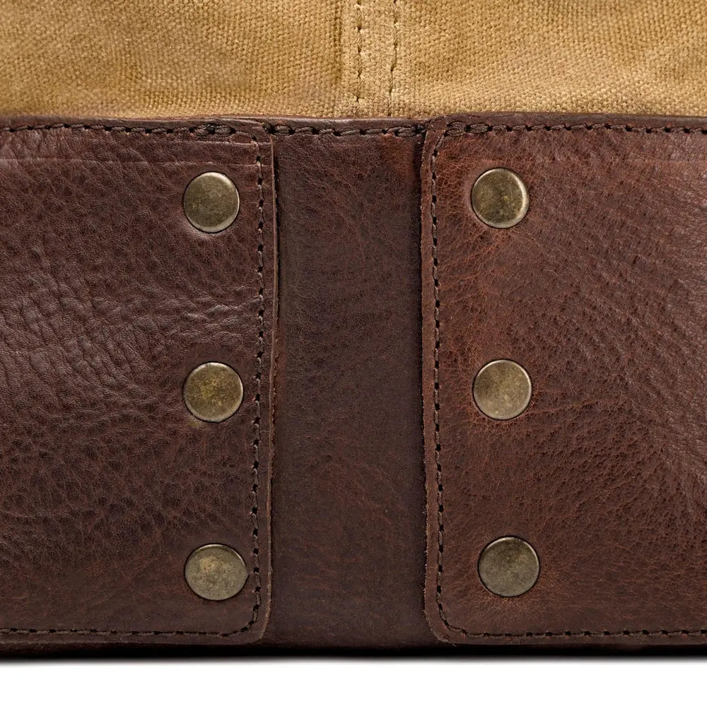 Heritage Waxed Canvas Lineman Duffle Bag Mission Mercantile Leather Goods
