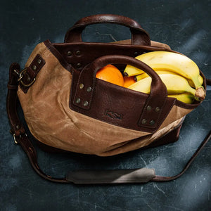 Heritage Waxed Canvas Medium Ice Block Tote Bag Mission Mercantile Leather Goods