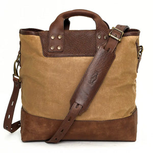 Heritage Waxed Canvas Medium Ice Block Tote Bag Mission Mercantile Leather Goods