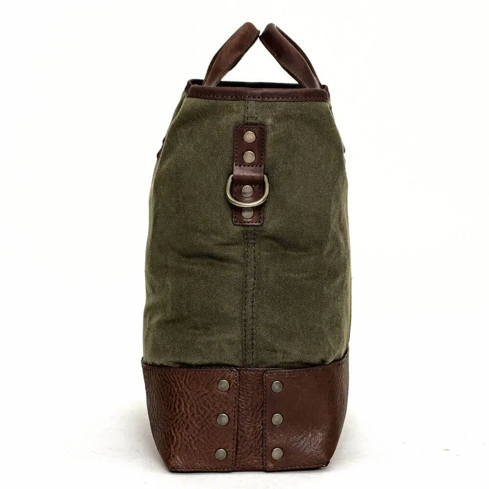 Heritage Waxed Canvas Medium Ice Block Tote Bag Mission Mercantile Leather Goods