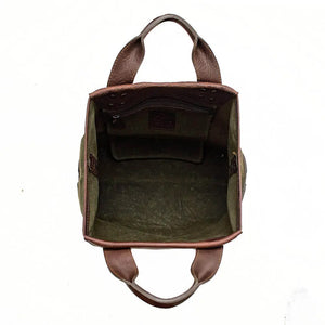 Heritage Waxed Canvas Medium Ice Block Tote Bag Mission Mercantile Leather Goods