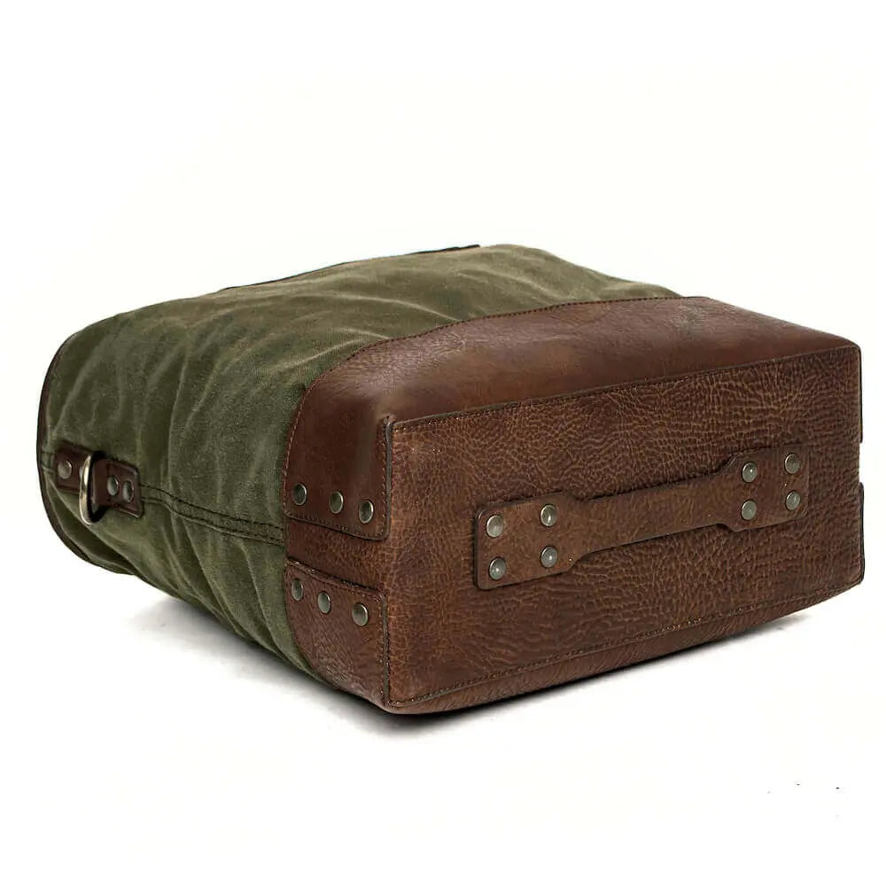Heritage Waxed Canvas Medium Ice Block Tote Bag Mission Mercantile Leather Goods