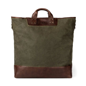 Heritage Waxed Canvas Original Ice Block Tote Bag by Mission Mercantile Leather Goods, handmade leather goods detail photo 11