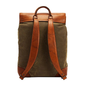 Heritage Waxed Canvas Steamer Backpack No. 2 by Mission Mercantile Leather Goods, Southern food gift detail photo 6