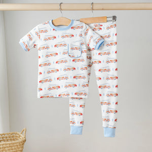 Heroes on Wheels Organic Cotton Pajama Set by Nola Tawk, Southern food gift main product photo
