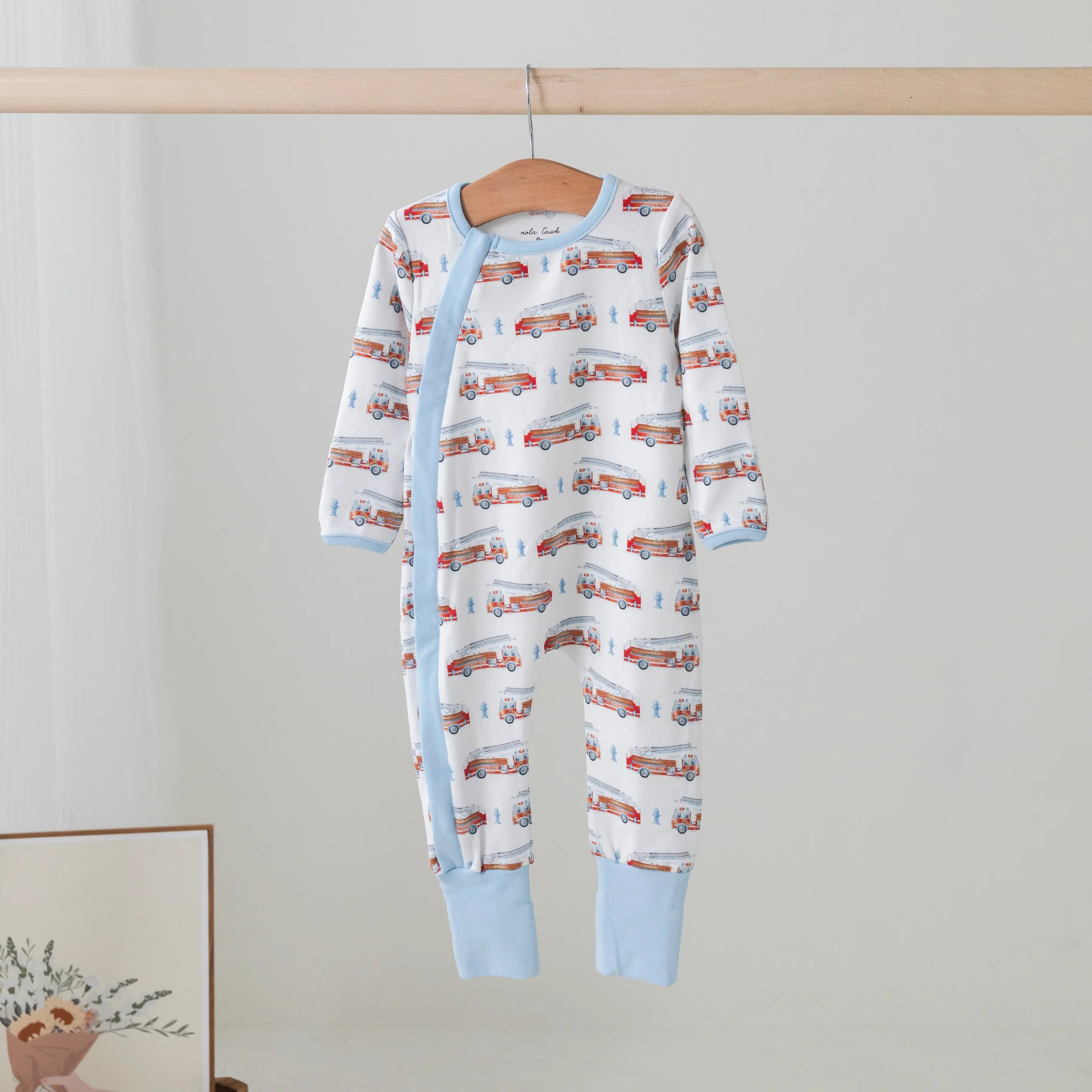 Heroes on Wheels Organic Cotton Pajama Set by Nola Tawk, Southern food gift detail photo 2