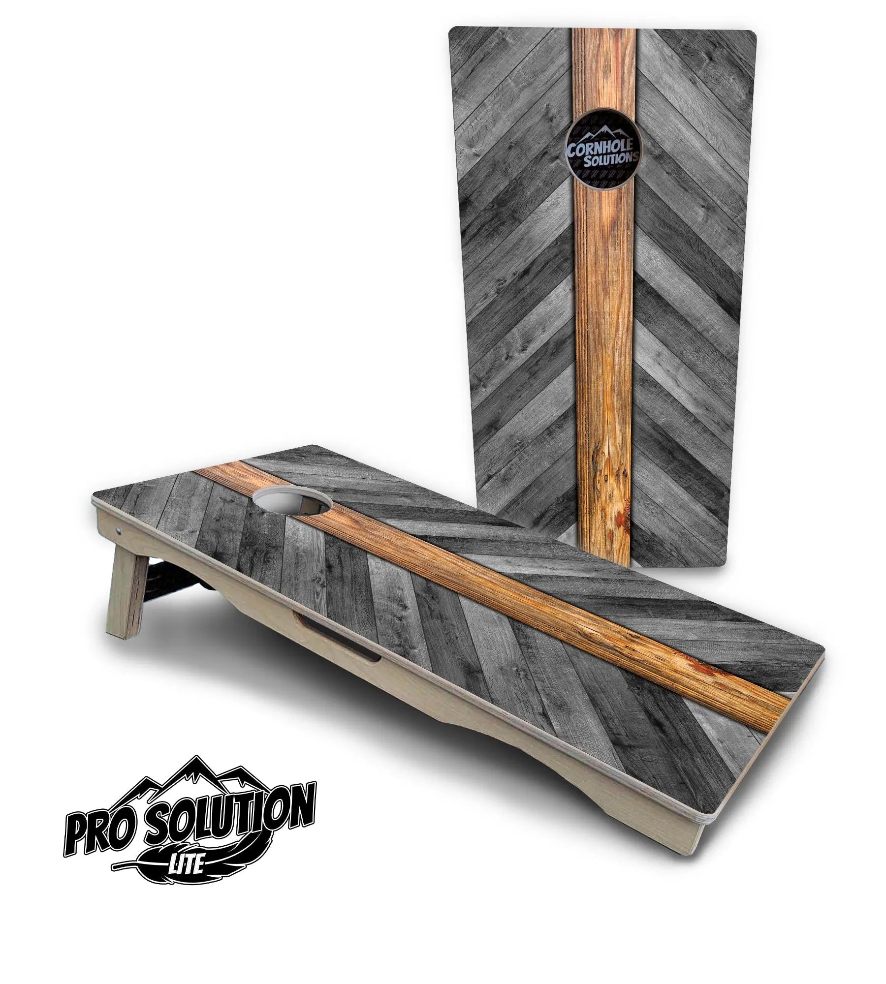 Herringbone Plank Cornhole Boards - Pro Solution Lite Series by Cornhole Solutions, handmade jewelry detail photo 2