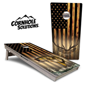 Hidden Deer / Fish Cornhole Boards - Professional Tournament Series by Cornhole Solutions, custom cornhole board main product photo