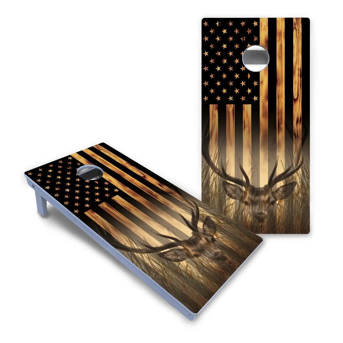 Hidden Deer & Fish Cornhole Boards - All Weather Series by Cornhole Solutions, custom cornhole board detail photo 2