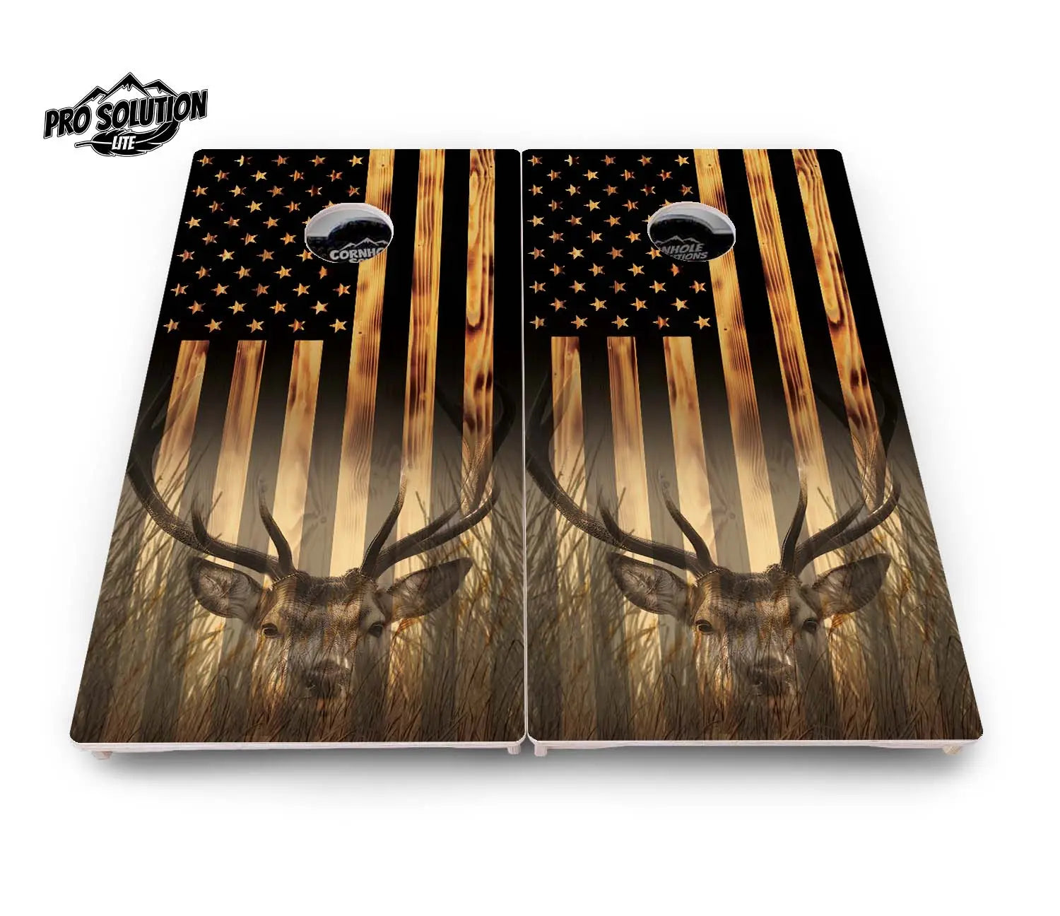 Hidden Deer & Fish Flag Cornhole Boards - Pro Solution Lite Series by Cornhole Solutions, custom cornhole board detail photo 3