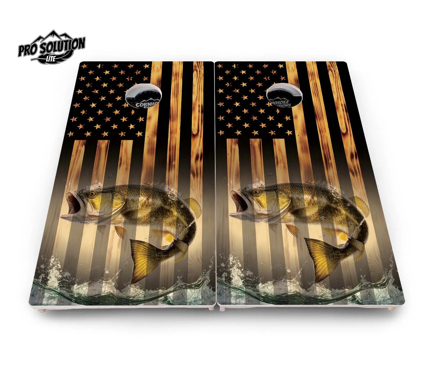 Hidden Deer & Fish Flag Cornhole Boards - Pro Solution Lite Series by Cornhole Solutions, custom cornhole board detail photo 4