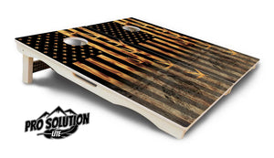 Hidden Turkey Burnt Flag Cornhole Boards - Pro Solution Lite Series Cornhole Solutions