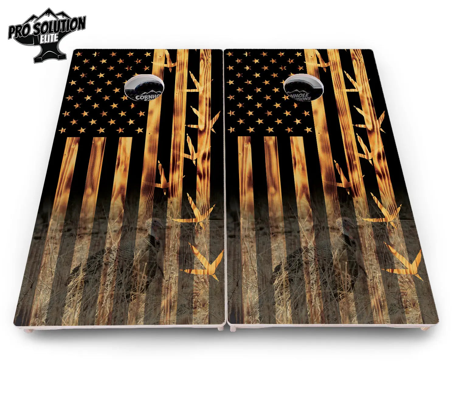 Hidden Turkey Flag Cornhole Boards - Pro Solution Elite Series Cornhole Solutions
