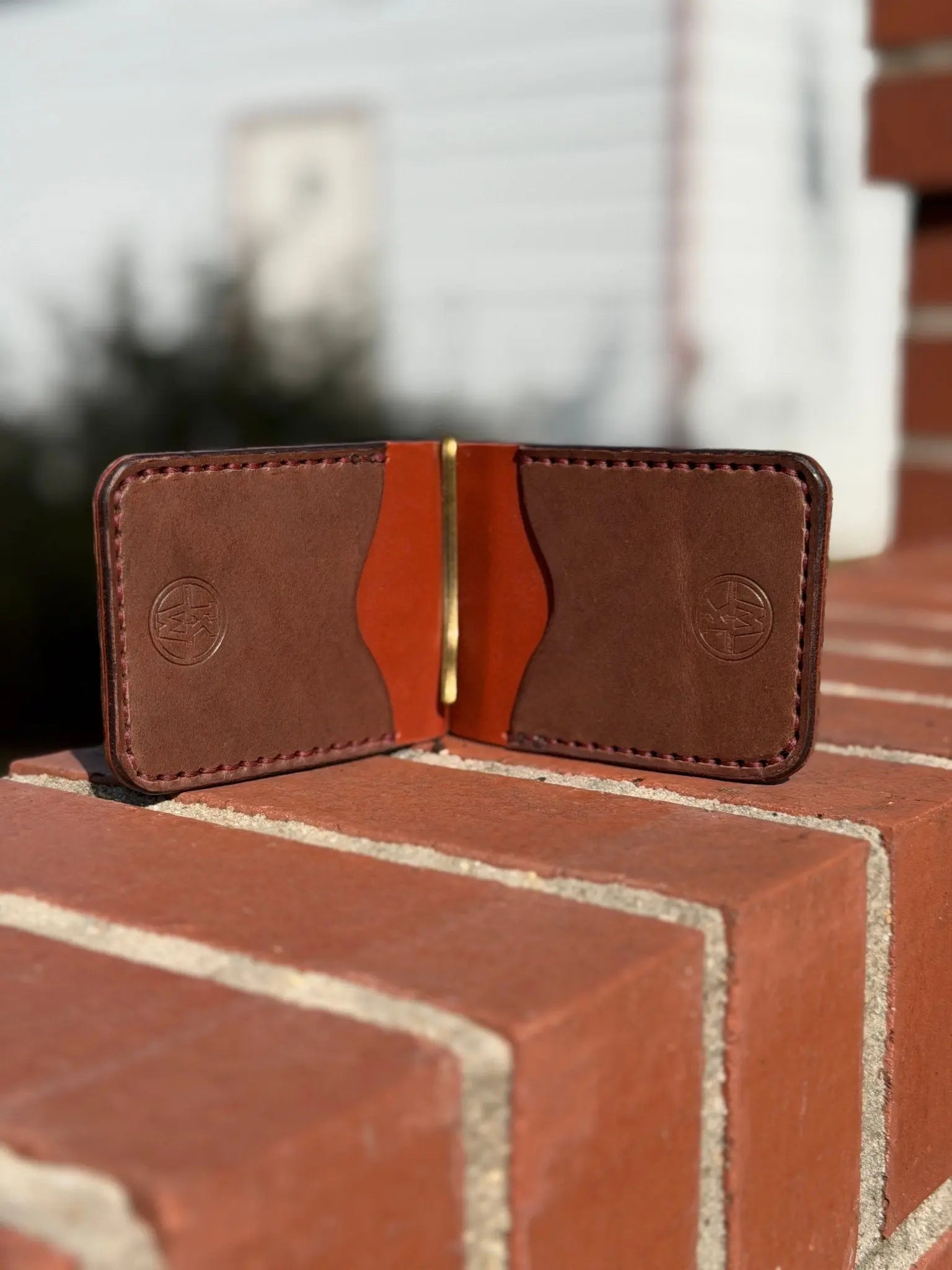 High end leather money clip wallets by Kw Leatherworks, handmade leather goods detail photo 2
