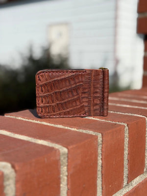High end leather money clip wallets by Kw Leatherworks, handmade leather goods detail photo 3