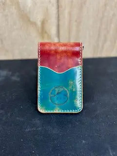 High end leather money clip wallets by Kw Leatherworks, handmade leather goods detail photo 6