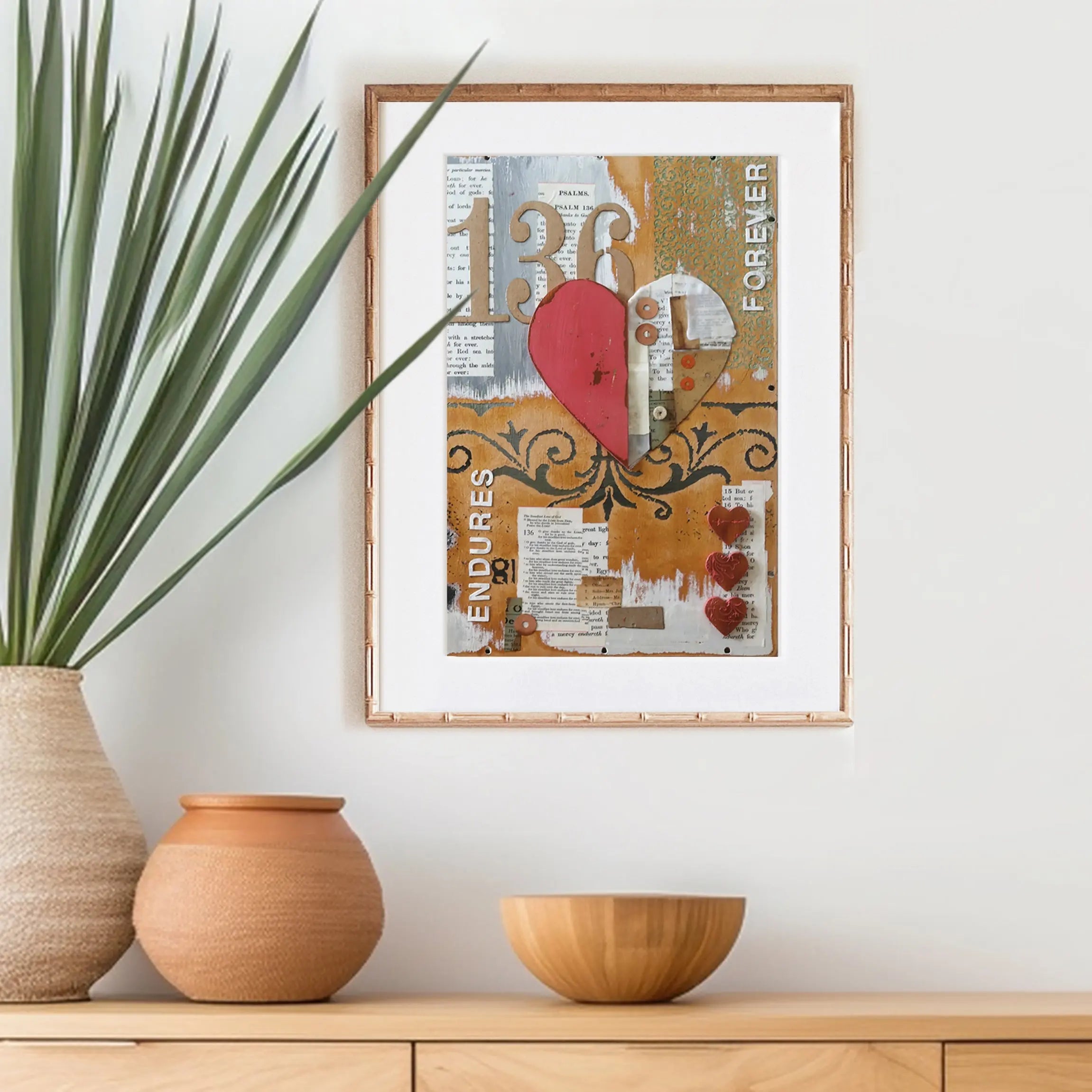 His Love Endures Forever Collage Art Prints by Dennehey Design Co., paper gift main product photo