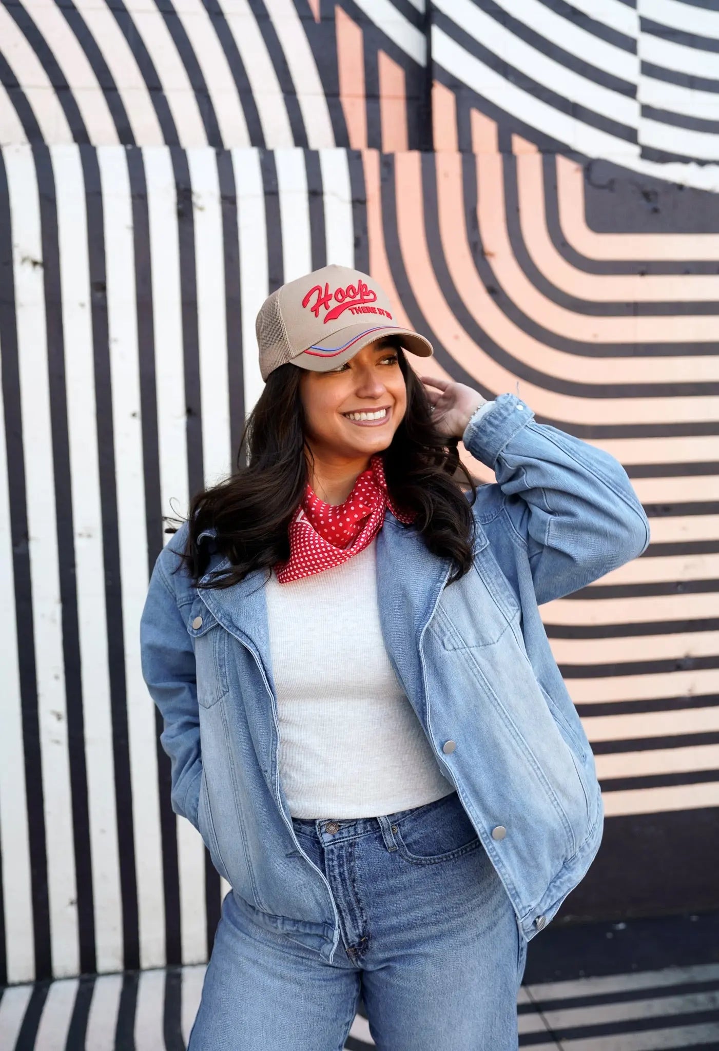Hoop there it is - Tan Vintage Trucker Hat by KenzKustomz, Southern lifestyle apparel detail photo 8