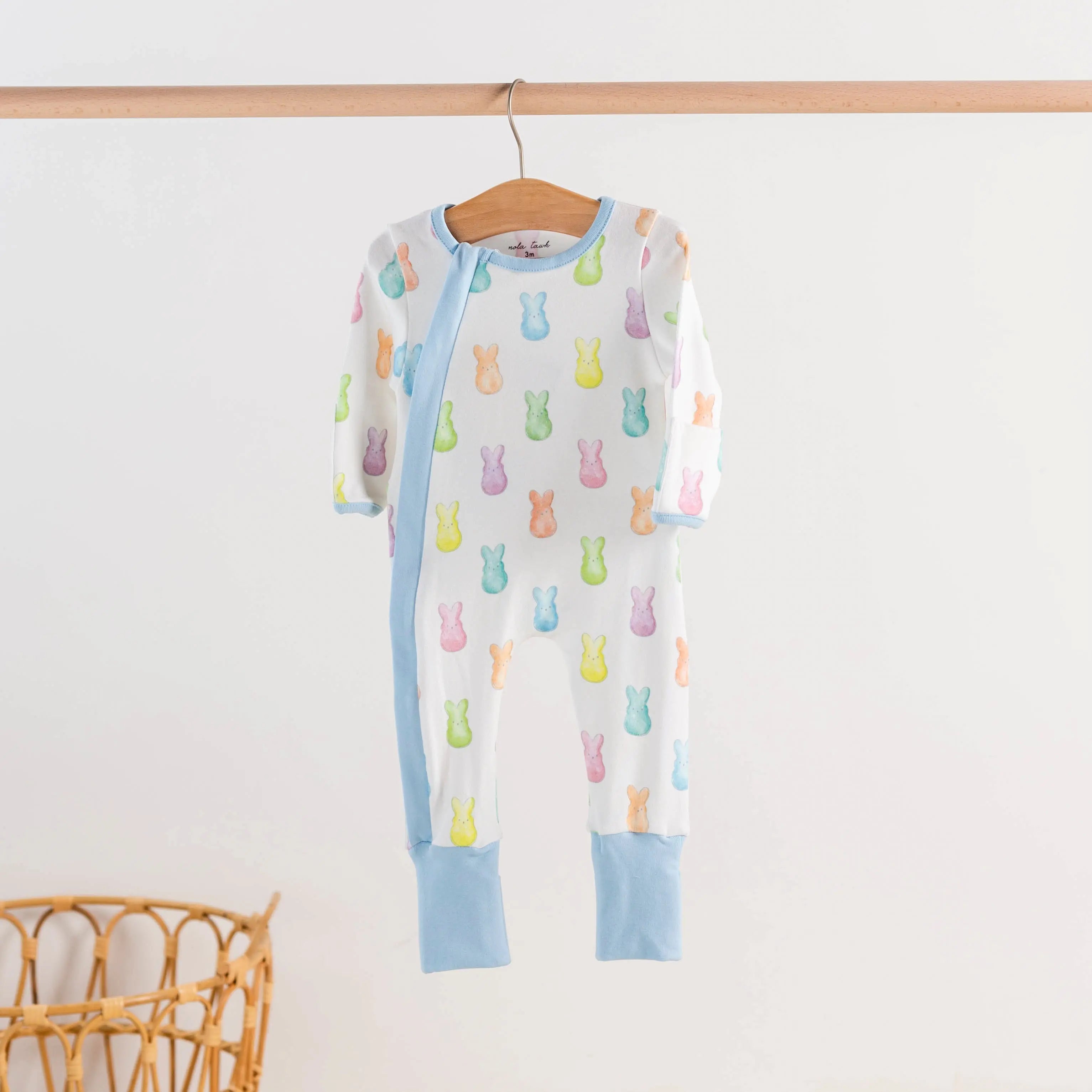 Hoppy Easter Organic Cotton Kids Pajamas by Nola Tawk, Southern food gift detail photo 2