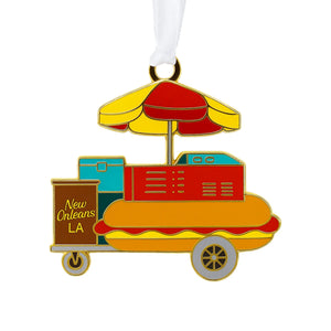 Hotdog Cart Enamel Ornament by Nola Tawk, Southern home decor main product photo
