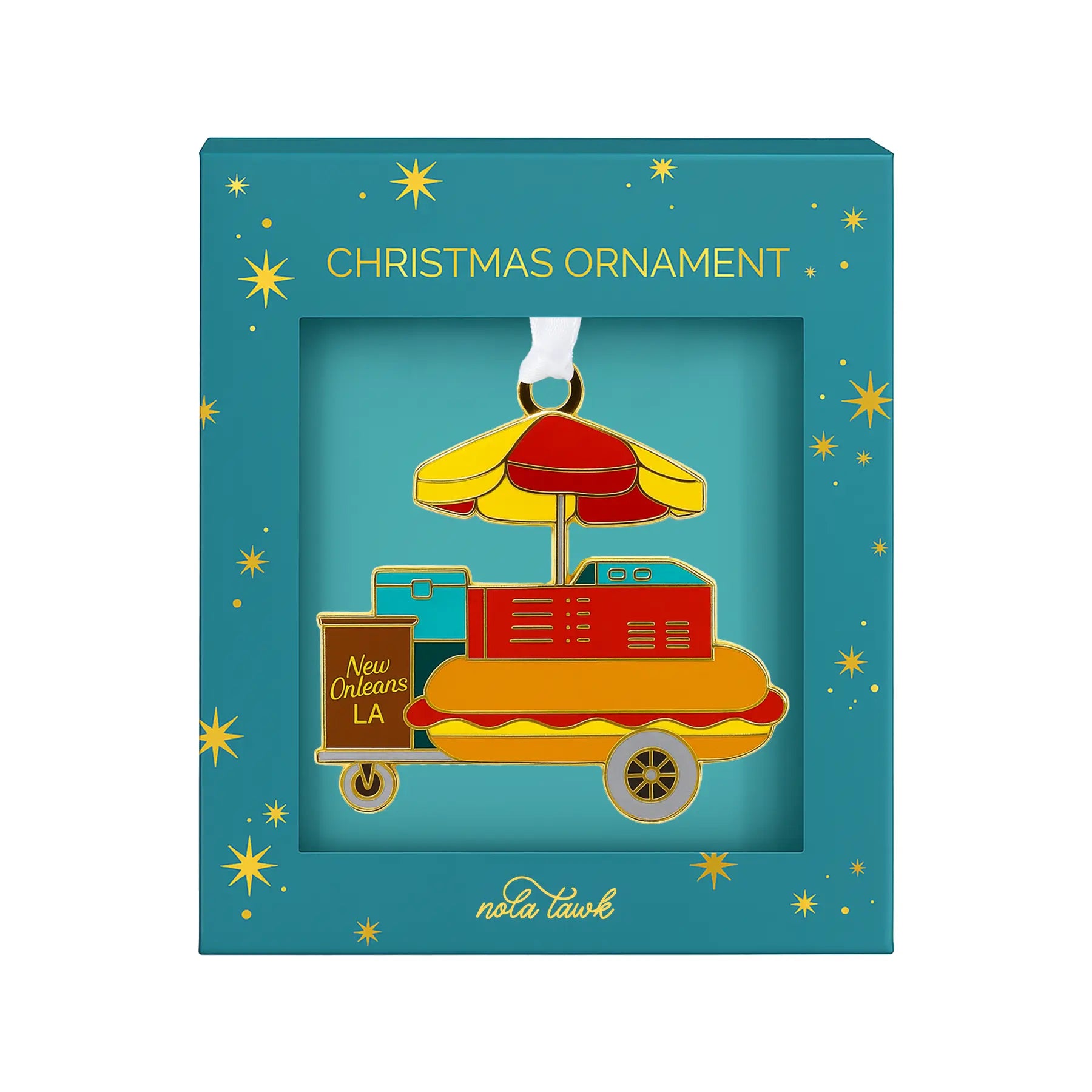 Hotdog Cart Enamel Ornament Nola Tawk