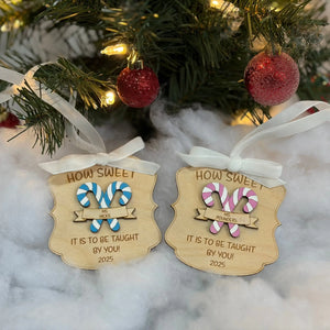 Personalized Teacher Appreciation Ornaments: Handmade 'How Sweet' Candy Cane Gifts for Educators in 2025