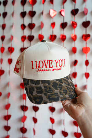 I Love You Sooooo Much - Leopard Vintage Hat KenzKustomz