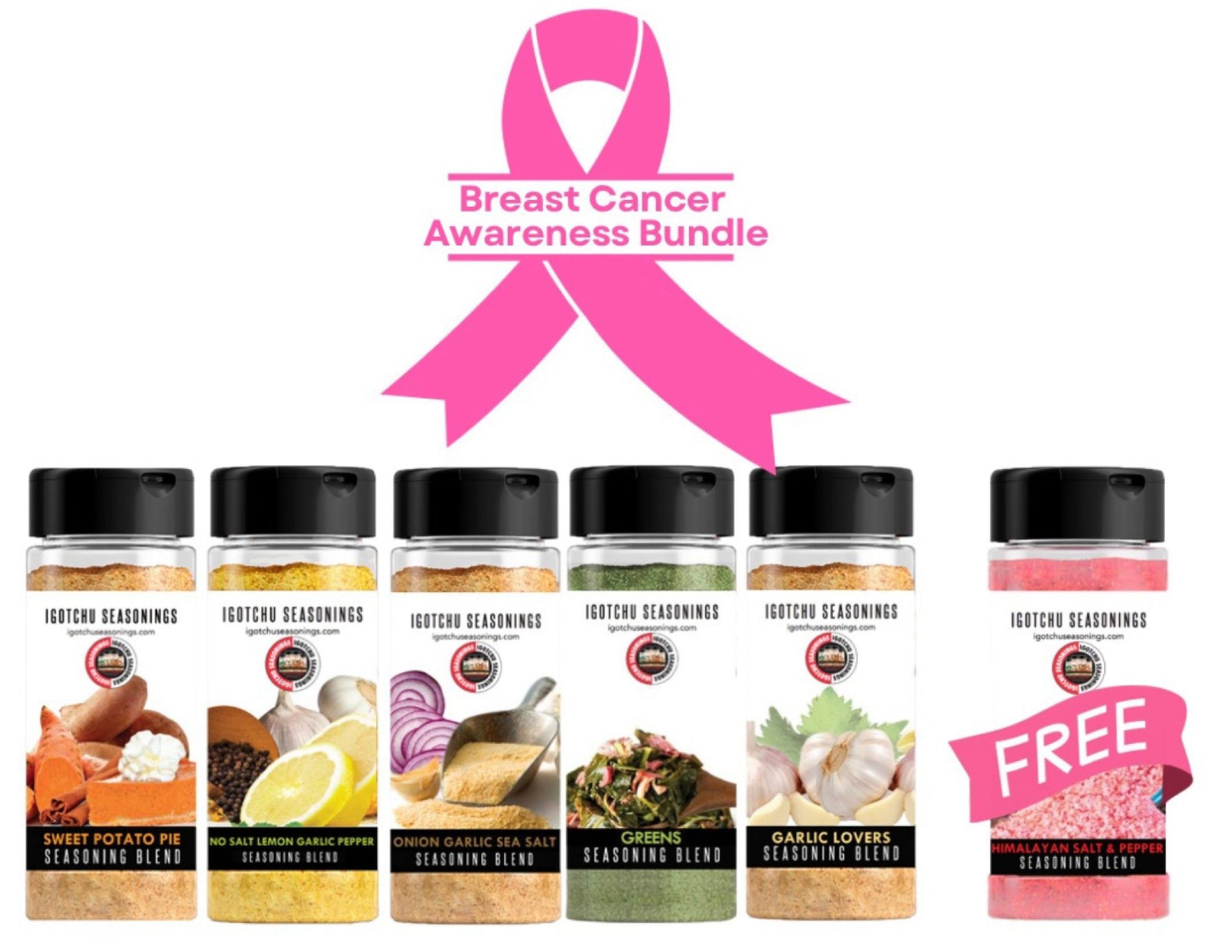 Breast Cancer Awareness Bundle by Igotchu Seasonings, Southern food gift main product photo